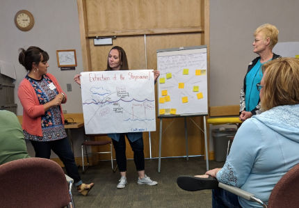 Teachers presenting findings during Professional Learning session